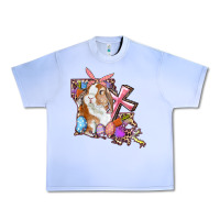 Grape Ice Louisiana Map Easter Bunny And Cross Urban Heavy Tee - RanaPortraitStore