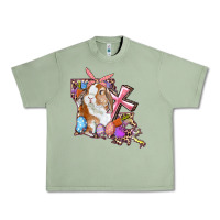 Oil Green Louisiana Map Easter Bunny And Cross Urban Heavy Tee - RanaPortraitStore