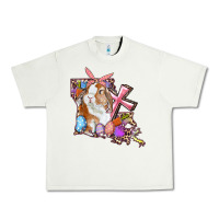 Pistachio Louisiana Map Easter Bunny And Cross Urban Heavy Tee - RanaPortraitStore