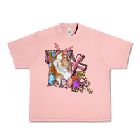 Salmon Louisiana Map Easter Bunny And Cross Urban Heavy Tee - RanaPortraitStore