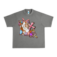 Tornado Louisiana Map Easter Bunny And Cross Urban Heavy Tee - RanaPortraitStore