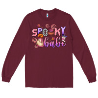 Burgundy spooky babe Long Sleeve Tee - AdoDesignShop