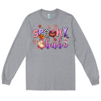 Heather Grey spooky babe Long Sleeve Tee - AdoDesignShop