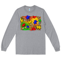 Heather Grey autism background Long Sleeve Tee - Zillion Design Studio