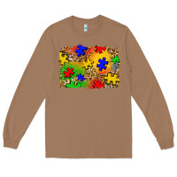 Toasted Coconut autism background Long Sleeve Tee - Zillion Design Studio