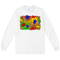 White autism background Long Sleeve Tee - Zillion Design Studio