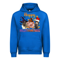 Cobalt Happy Hallothanksmas Farm Animal Urban Hoodie - BundleAndBundleShop