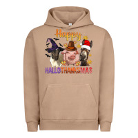 Pigment Burro Happy Hallothanksmas Farm Animal Urban Hoodie - BundleAndBundleShop