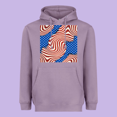 American Flag Seamless Pattern Heavyweight Hoodie Designed By Bundleandbundleshop