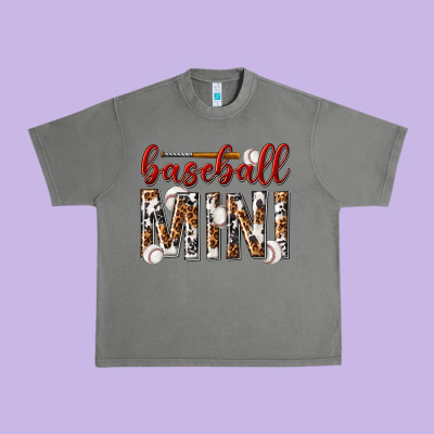 Urban Heavy Tee baseball mini with leopard
