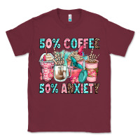 Burgundy 50 coffee 50 anxiety coffee cups Classic Tee - Zillion Design Studio