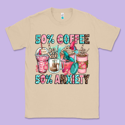 50 Coffee 50 Anxiety Coffee Cups Classic Tee Designed By Zillion Design Studio