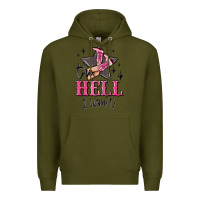 Army Green the hell i wont cowgirl Premium Hoodie - MaliasSmallBusiness
