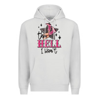 Dove Grey the hell i wont cowgirl Premium Hoodie - MaliasSmallBusiness