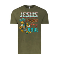 Vintage Olive jesus is the anchor of my soul Vintage Tee - texasbilliewilder