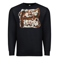 Black hand drawn cowhide cow fur Premium Sweatshirt - BarkalooDesign