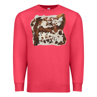 Cardinal hand drawn cowhide cow fur Premium Sweatshirt - BarkalooDesign