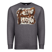 Charcoal Heather hand drawn cowhide cow fur Premium Sweatshirt - BarkalooDesign