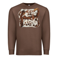 Chestnut hand drawn cowhide cow fur Premium Sweatshirt - BarkalooDesign