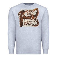 Heather Grey hand drawn cowhide cow fur Premium Sweatshirt - BarkalooDesign