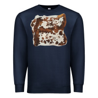 Navy hand drawn cowhide cow fur Premium Sweatshirt - BarkalooDesign