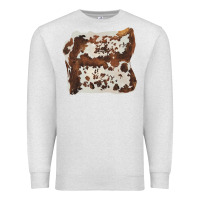 Oatmeal Heather hand drawn cowhide cow fur Premium Sweatshirt - BarkalooDesign