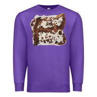 Purple hand drawn cowhide cow fur Premium Sweatshirt - BarkalooDesign