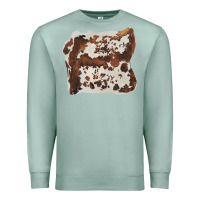 Seafoam hand drawn cowhide cow fur Premium Sweatshirt - BarkalooDesign