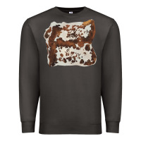 Smoke hand drawn cowhide cow fur Premium Sweatshirt - BarkalooDesign