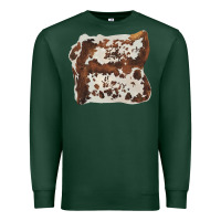 Sports Green hand drawn cowhide cow fur Premium Sweatshirt - BarkalooDesign