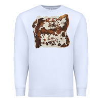 White hand drawn cowhide cow fur Premium Sweatshirt - BarkalooDesign