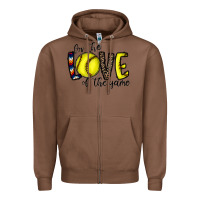 Chestnut for the love of the game softball Zipper Hoodie - CowhideDigitalArt