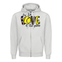 Dove Grey for the love of the game softball Zipper Hoodie - CowhideDigitalArt