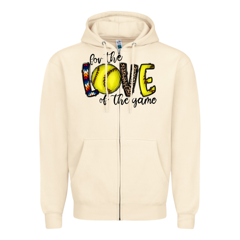 For The Love Of The Game Softball Zipper Hoodie by CowhideDigitalArt | Teevron