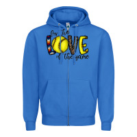True Royal for the love of the game softball Zipper Hoodie - CowhideDigitalArt