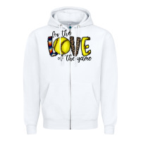 White for the love of the game softball Zipper Hoodie - CowhideDigitalArt