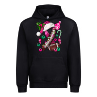 Black Pink Christmas Breast Cancer Ribbon Football Urban Hoodie - BundleAndBundleShop