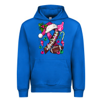 Cobalt Pink Christmas Breast Cancer Ribbon Football Urban Hoodie - BundleAndBundleShop