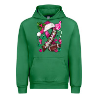 Emerald Pink Christmas Breast Cancer Ribbon Football Urban Hoodie - BundleAndBundleShop