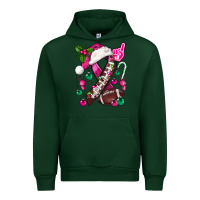 Forest Green Pink Christmas Breast Cancer Ribbon Football Urban Hoodie - BundleAndBundleShop