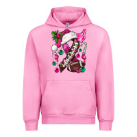 Fuchsia Pink Pink Christmas Breast Cancer Ribbon Football Urban Hoodie - BundleAndBundleShop