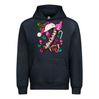 Navy Pink Christmas Breast Cancer Ribbon Football Urban Hoodie - BundleAndBundleShop
