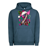 Pigment Midnight Navy Pink Christmas Breast Cancer Ribbon Football Urban Hoodie - BundleAndBundleShop