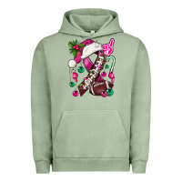 Pigment Oil Green Pink Christmas Breast Cancer Ribbon Football Urban Hoodie - BundleAndBundleShop