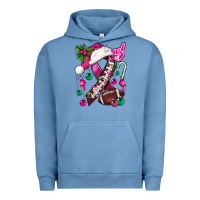 Pigment Pebble Blue Pink Christmas Breast Cancer Ribbon Football Urban Hoodie - BundleAndBundleShop
