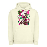 Pigment Pistachio Pink Christmas Breast Cancer Ribbon Football Urban Hoodie - BundleAndBundleShop