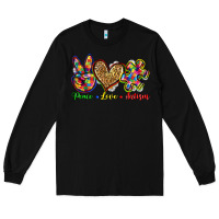 Black peace love autism Long Sleeve Tee - Zillion Design Studio