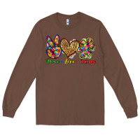 Chestnut peace love autism Long Sleeve Tee - Zillion Design Studio