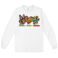 White peace love autism Long Sleeve Tee - Zillion Design Studio