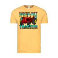 Vintage Mustard just a boy who loves tractor Vintage Tee - texasbilliewilder